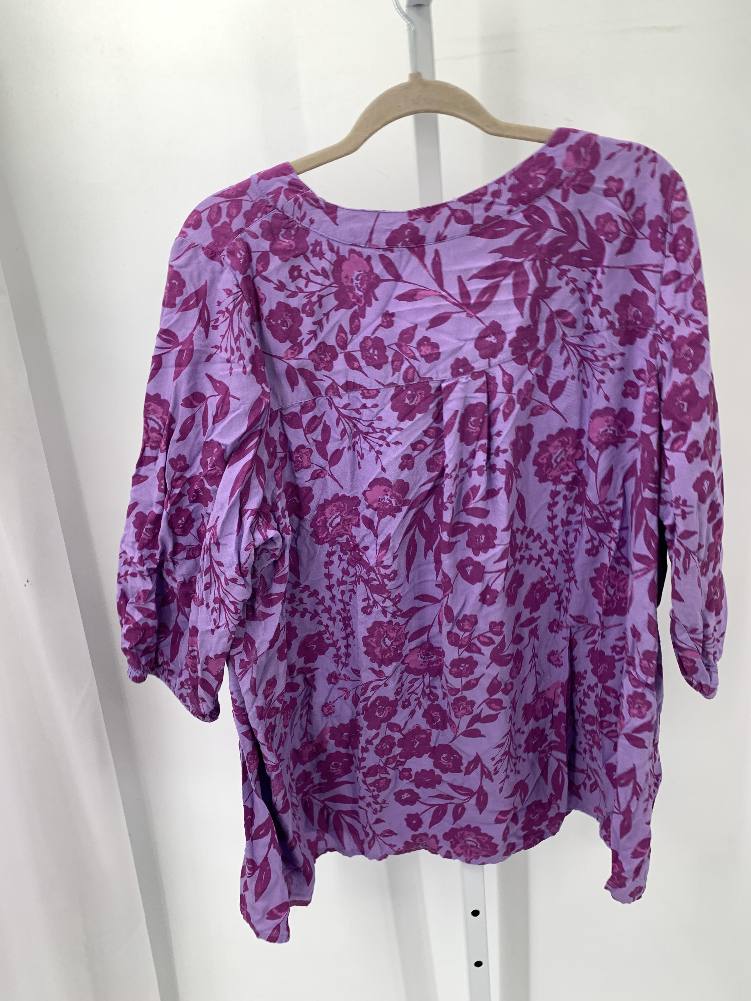 Woman Within Size 18/20 W Womens Short Sleeve Shirt