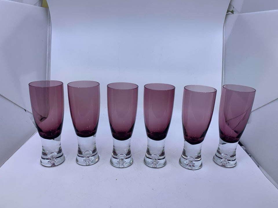 6 VTG DARK PURPLE HEAVY BOTTOM BUBBLE BASE BLOCK STOCKHOLM CRYSTAL.