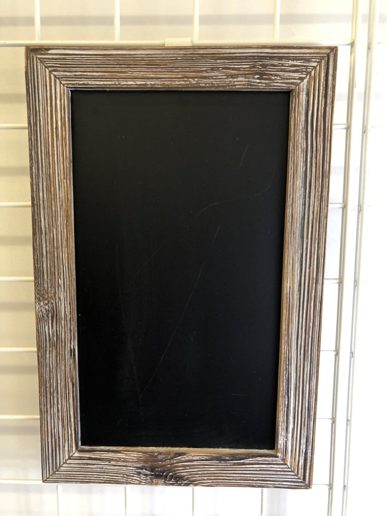 WHITE WASHED FRAME CHALK BOARD.