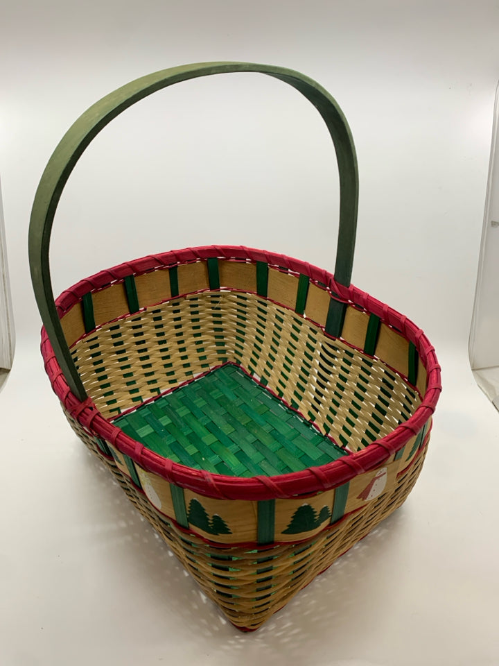 SNOWMAN PAINTED BASKET.