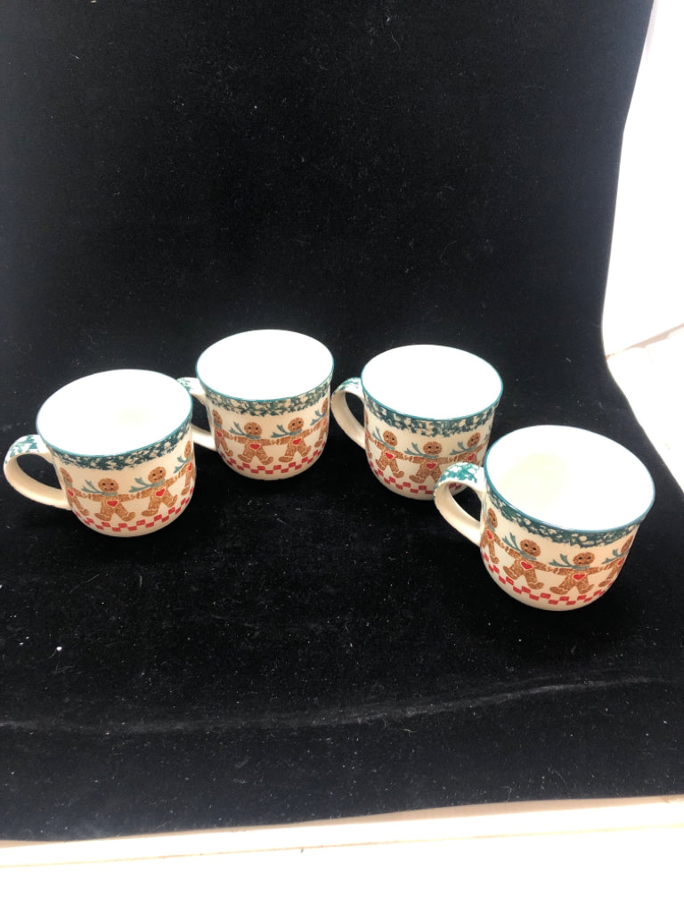 4 GINGERBREAD MUGS - FOLKCRAFT.