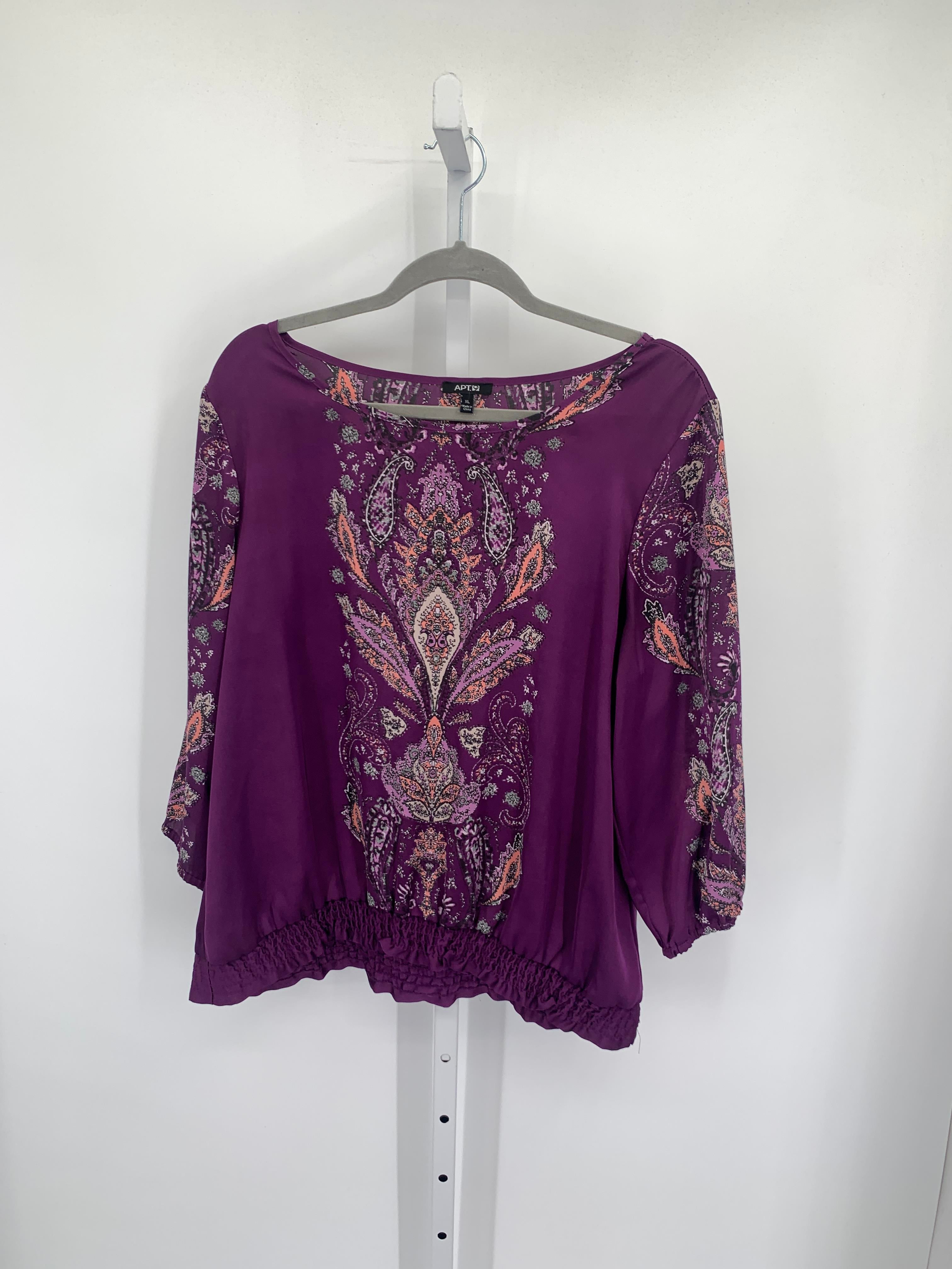 Apt. 9 Size Extra Large Misses 3/4 Sleeve Shirt