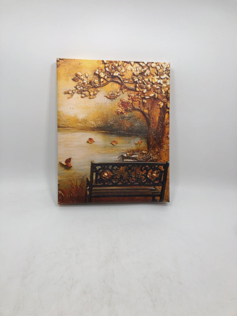 FALL BENCH CANVAS PRINT.