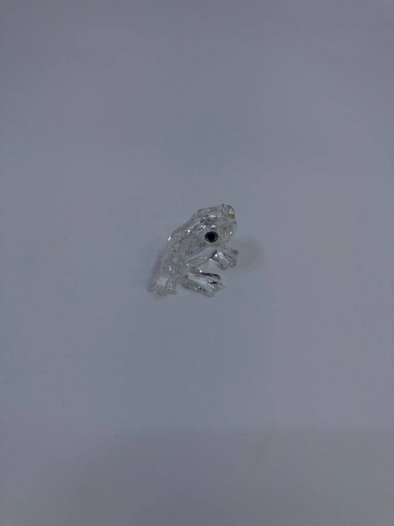 SWAROVSKI CRYSTAL FROG W/GREEN EYES.