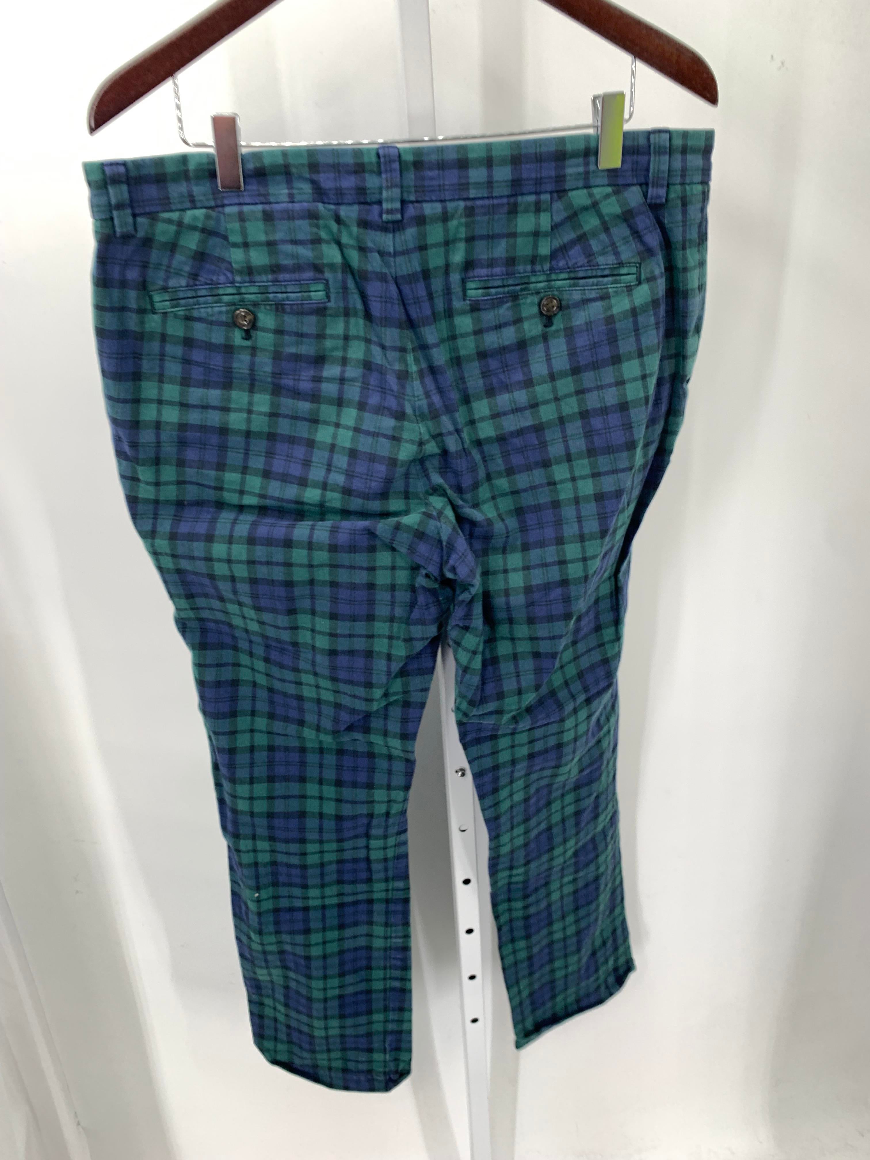 NAVY PLAID PANTS