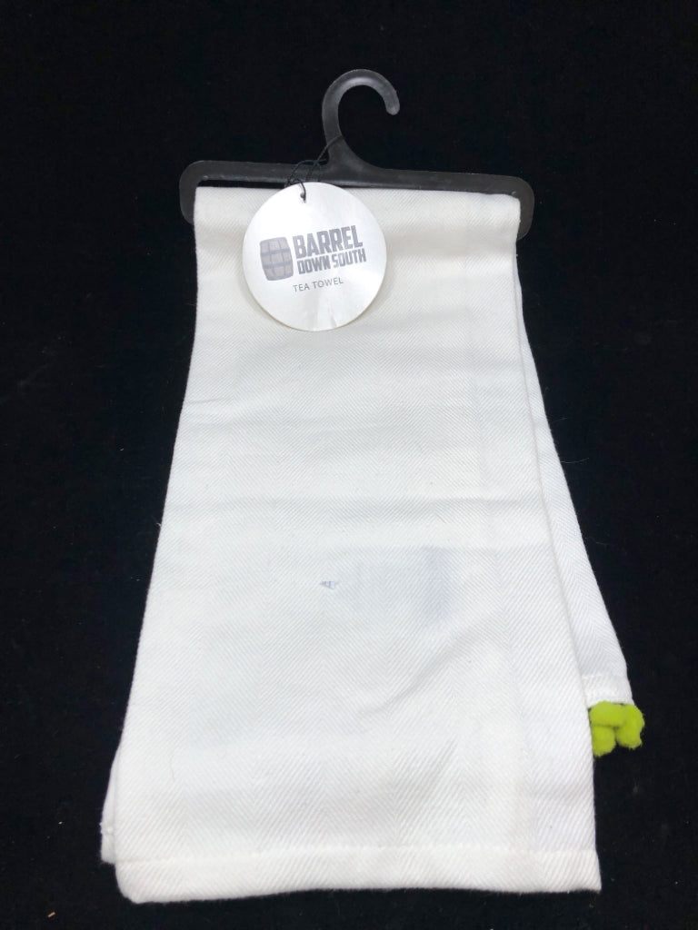 TEA TOWEL W/ PINK AND GREEN JOCKEY BY BARREL DOWN SOUTH.