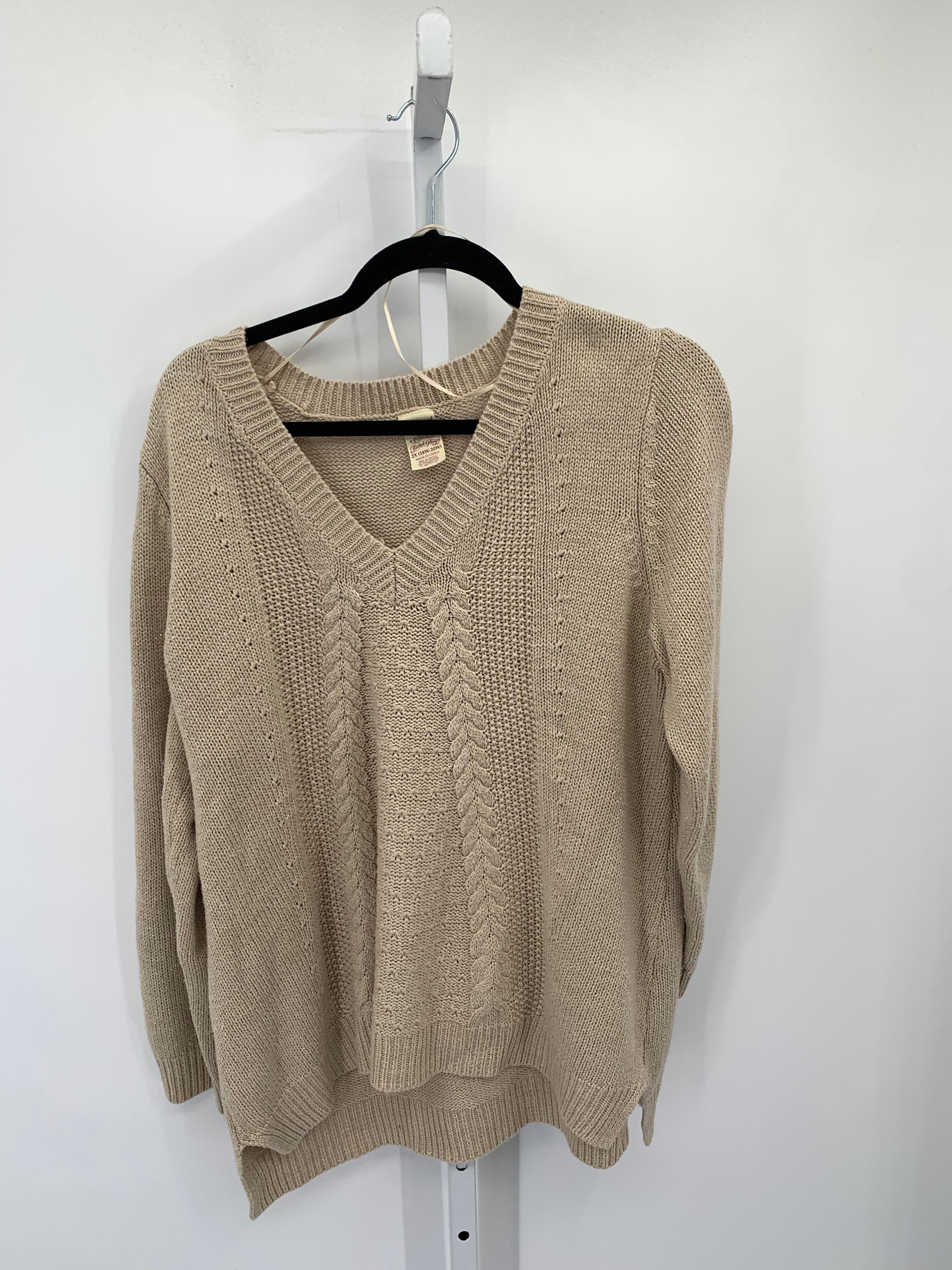 Faded Glory Size 2X Womens Long Slv Sweater