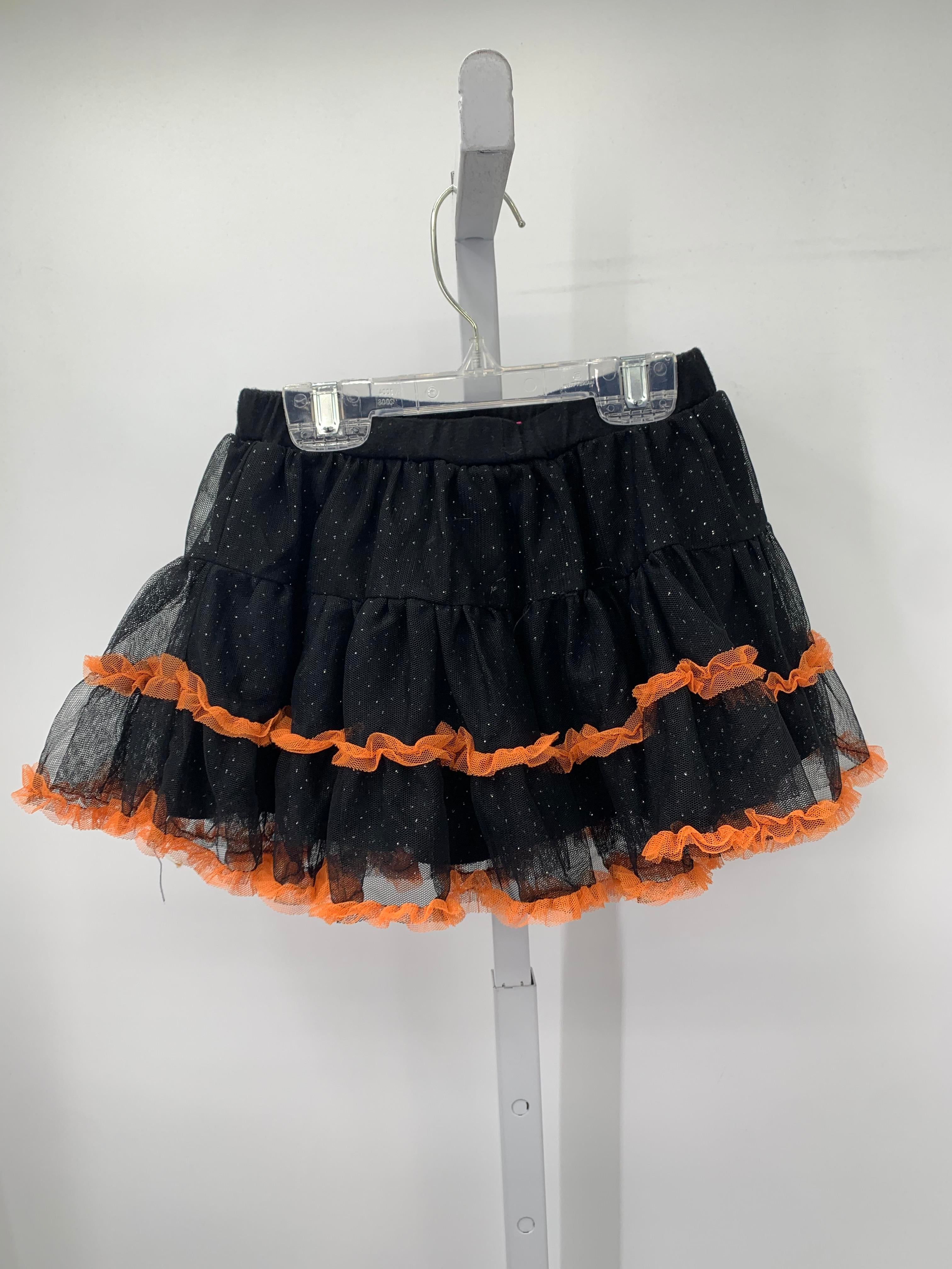 SKIRT ORANGE RUFFLES MESH.