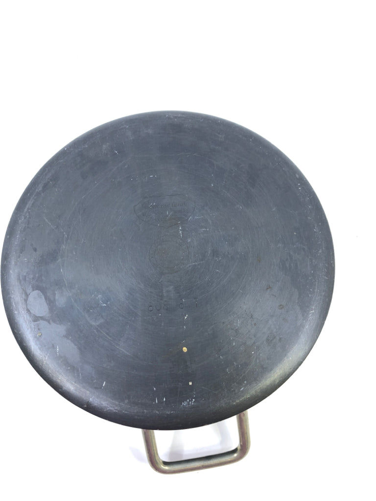 METAL STOCK POT W SILVER LID.