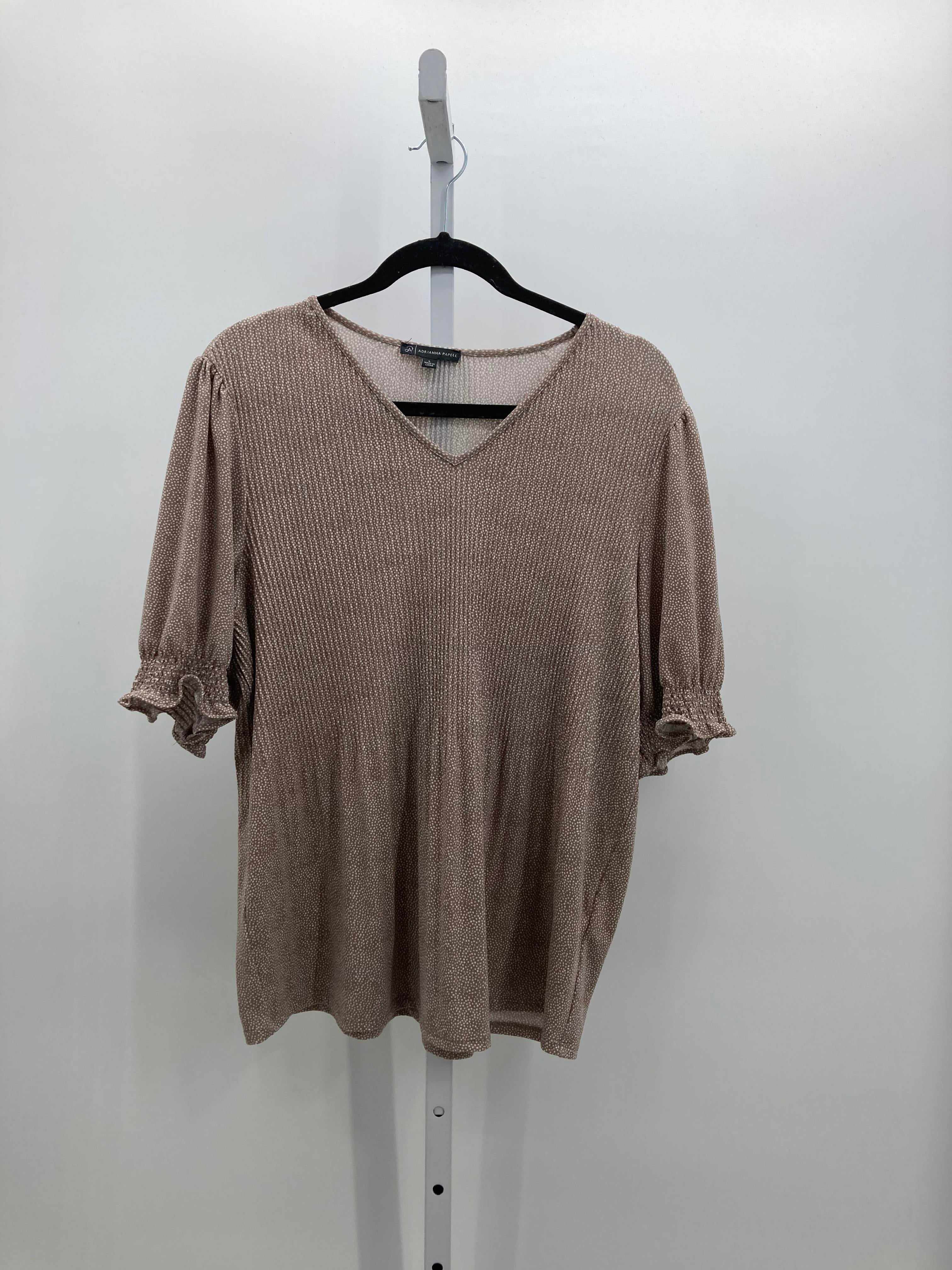 Adrianna Papell Size Large Misses Short Sleeve Shirt