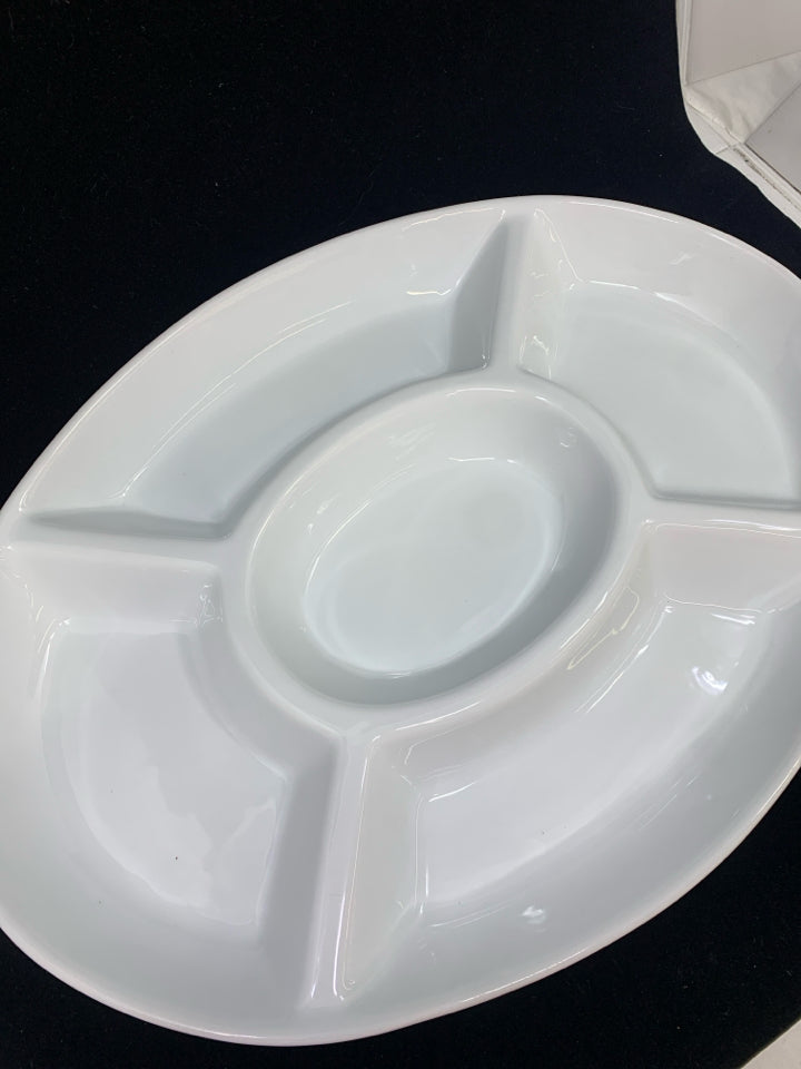 5 SECTION WHITE OVAL PLATTER.