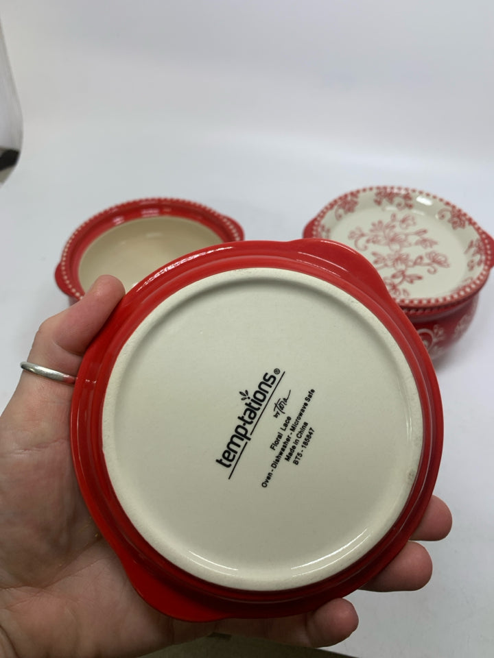 4 PC SOUP BOWLS W/ LIDS.
