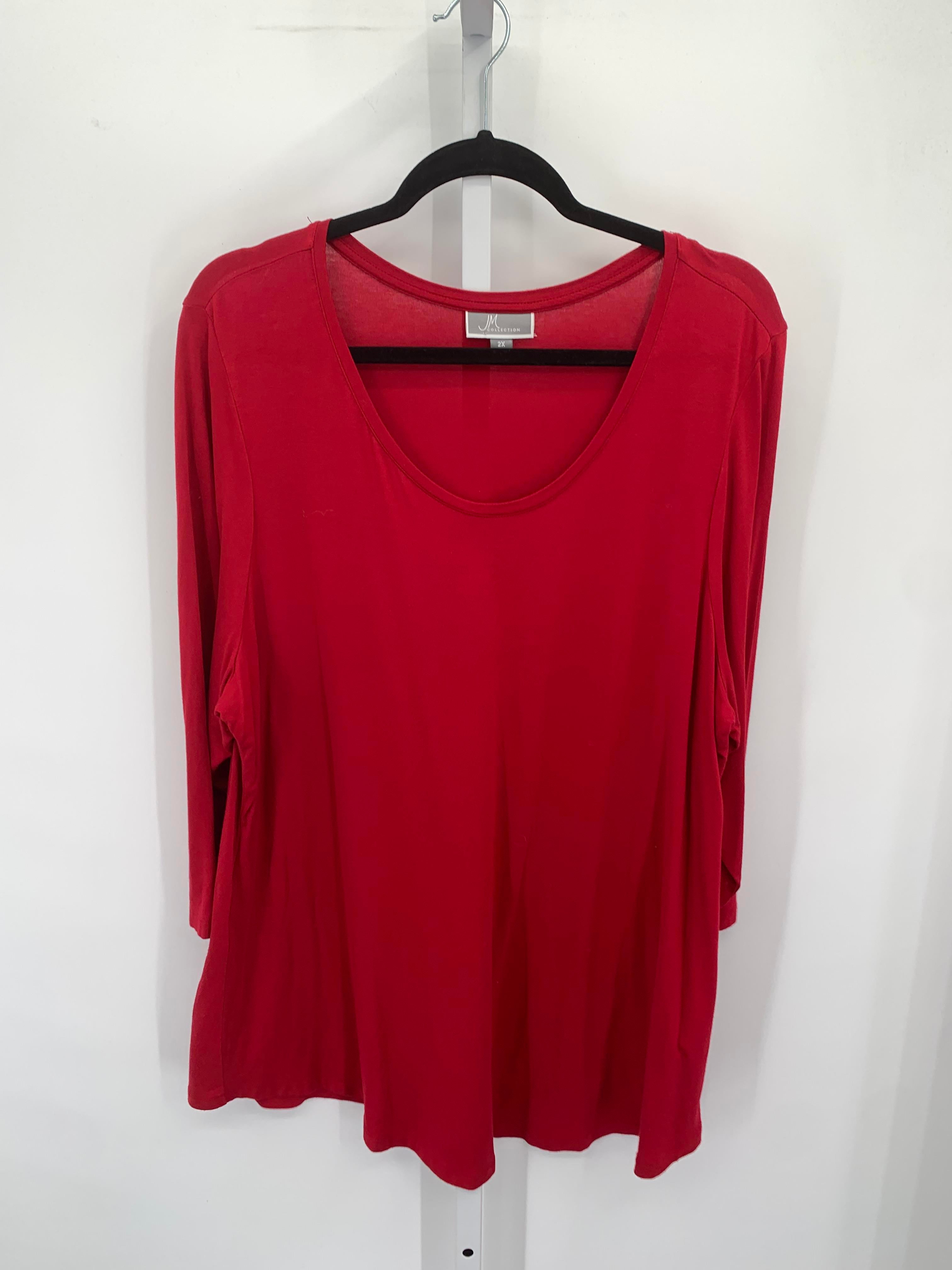 JM Collection Size 2X Womens 3/4 Sleeve Shirt