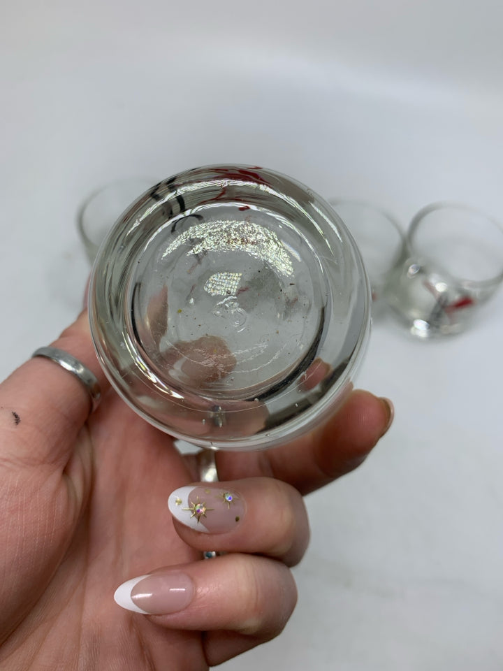 5 VTG EQUESTRIAN STYLE SHOT GLASSES.
