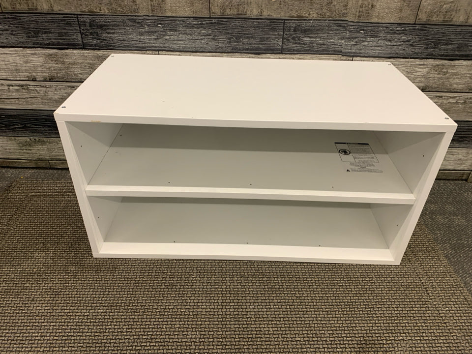 WHITE 2 TIER SHOE RACK.