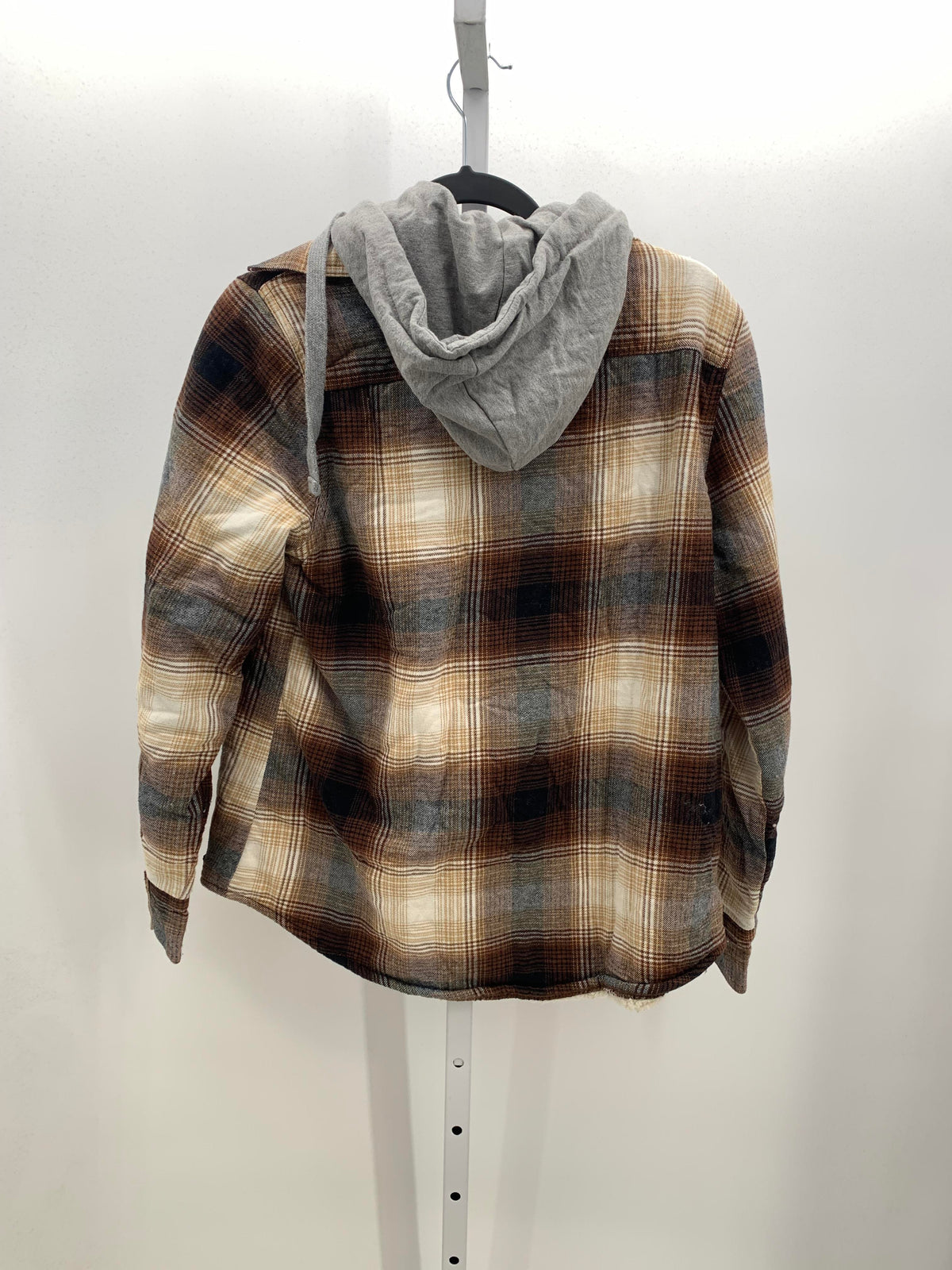 PLAID HOODED ZIP SHACKET