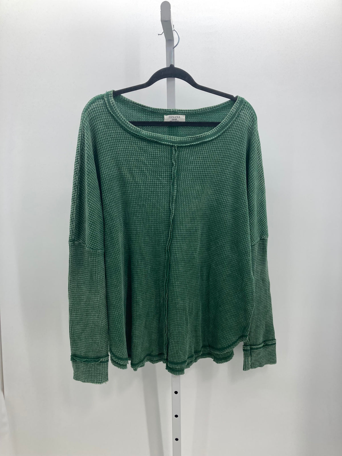 Zenana Size 1X Womens Long Sleeve Shirt
