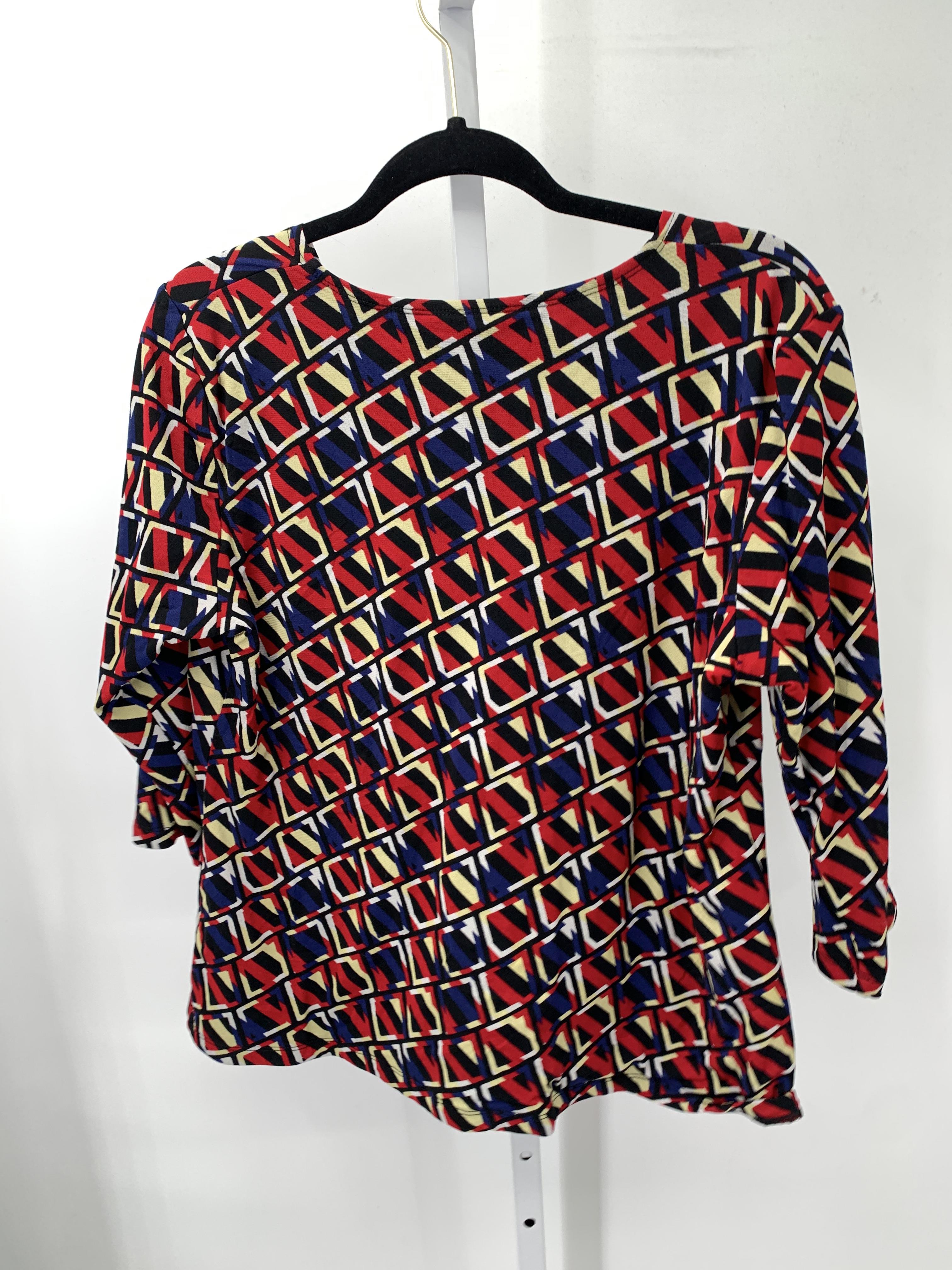 JM Collection Size X Large Petite Petite 3/4 Sleeve Shirt
