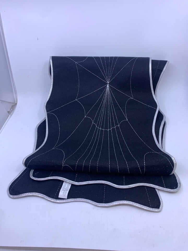 NWT FELT BLACK SPIDER TABLE RUNNER.