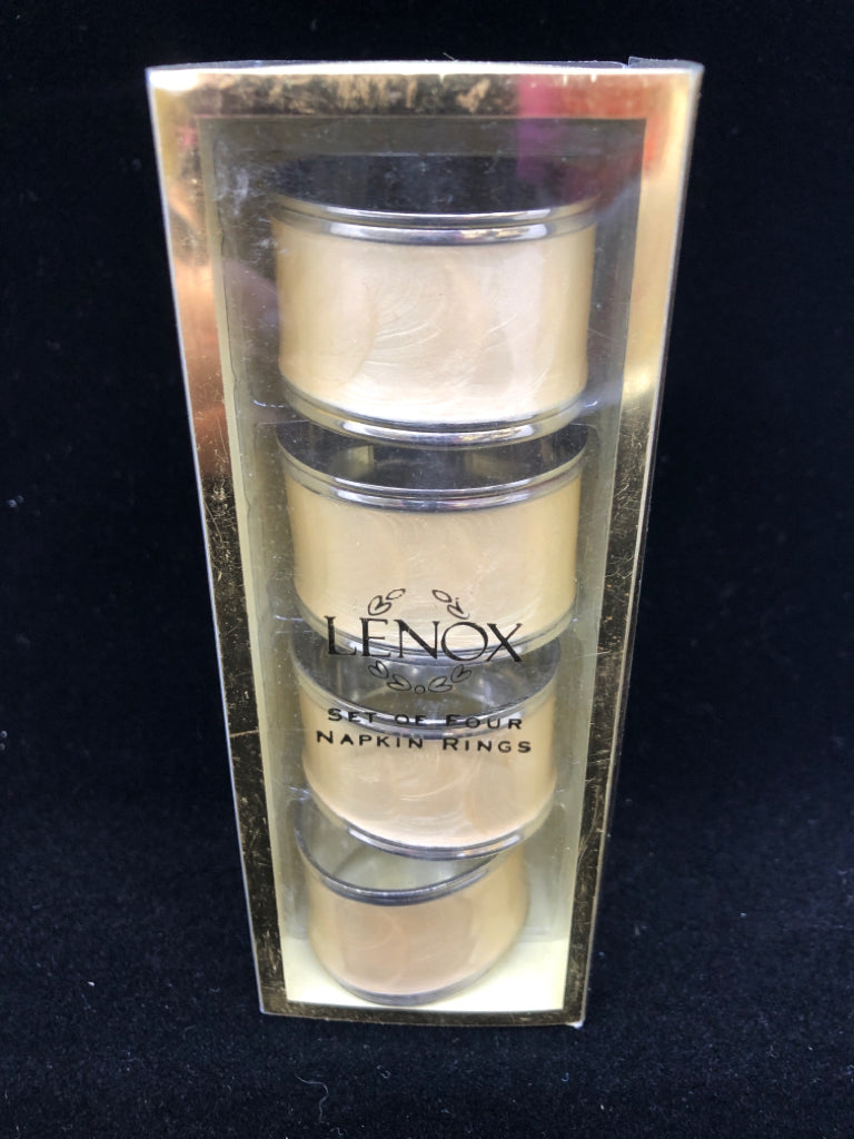 NIB 4 LENOX NAPKIN RINGS.