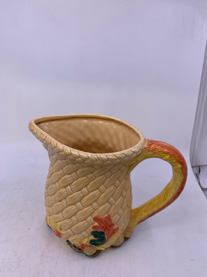 BASKET WEAVE LEAVES PITCHER.