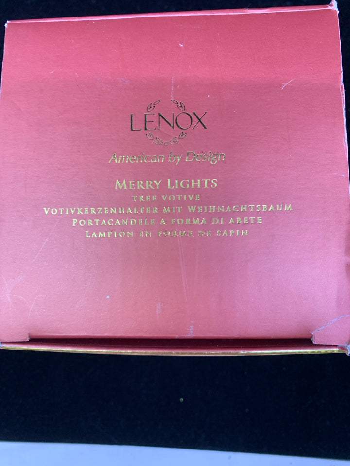 NIB LENOX MERRY TREE VOTIVE HOLDER.