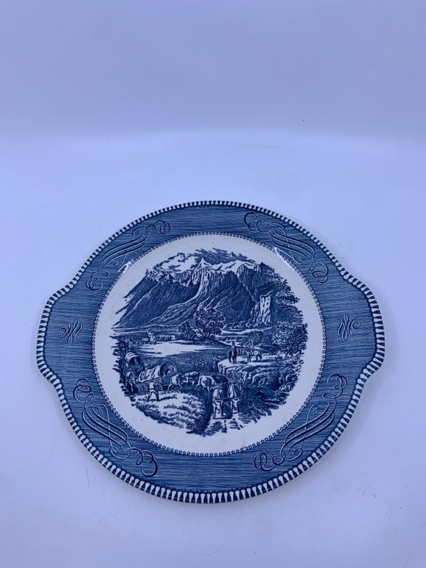 "THE ROCKY MOUNTAINS" HANDLE CAKE PLATE SERVER.