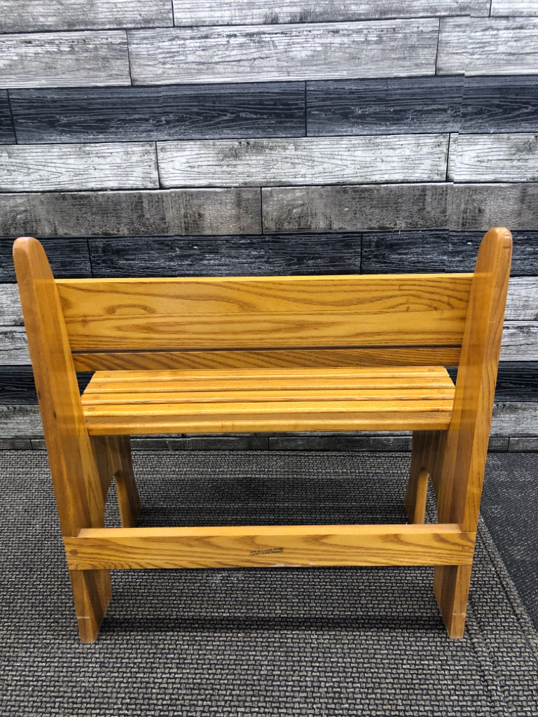 WOODEN TIME OUT BENCH.