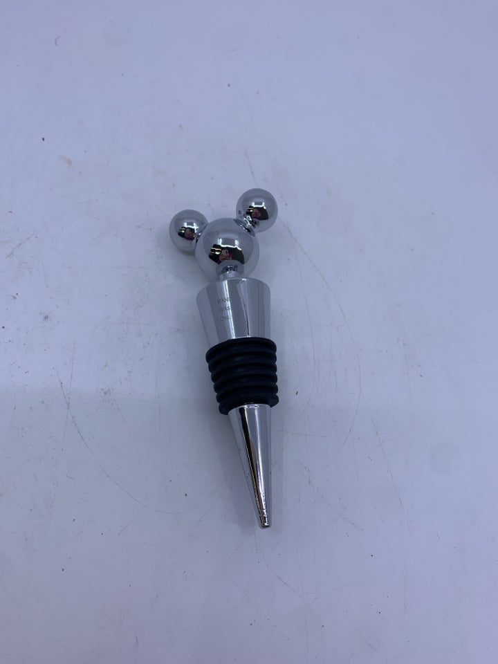 SILVER MICKEY MOUSE HEAD WINE STOPPER.