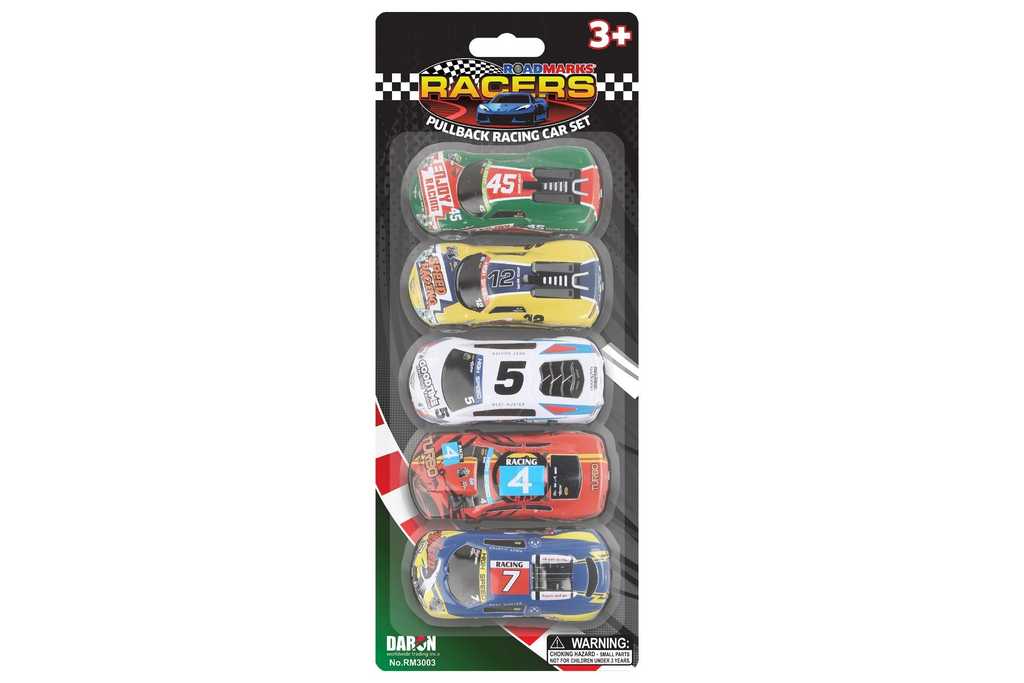 Road Marks Metal 5 Pack Racing Cars