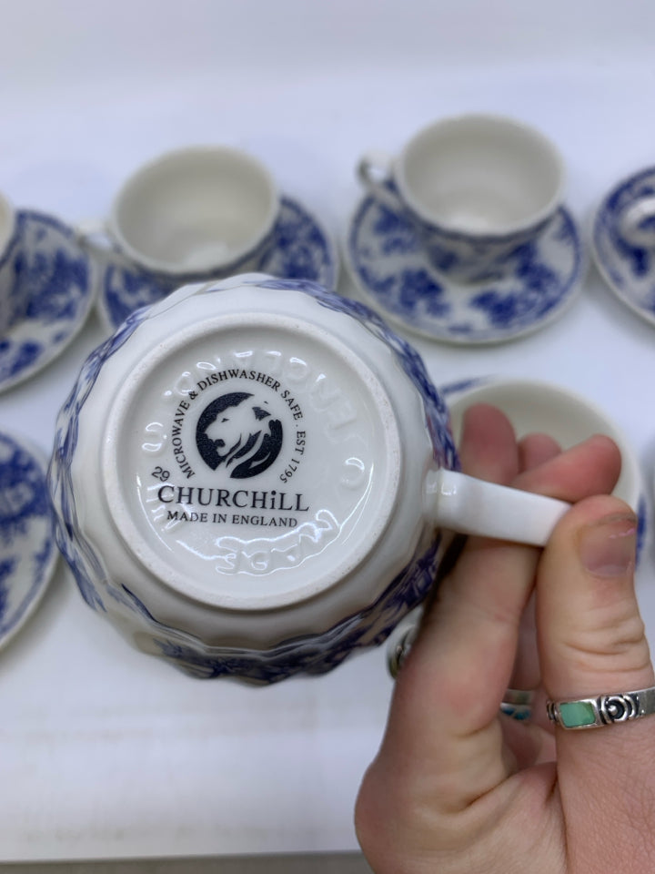 16 PC BLUE/WHITE 4 ASSORTED THEME.