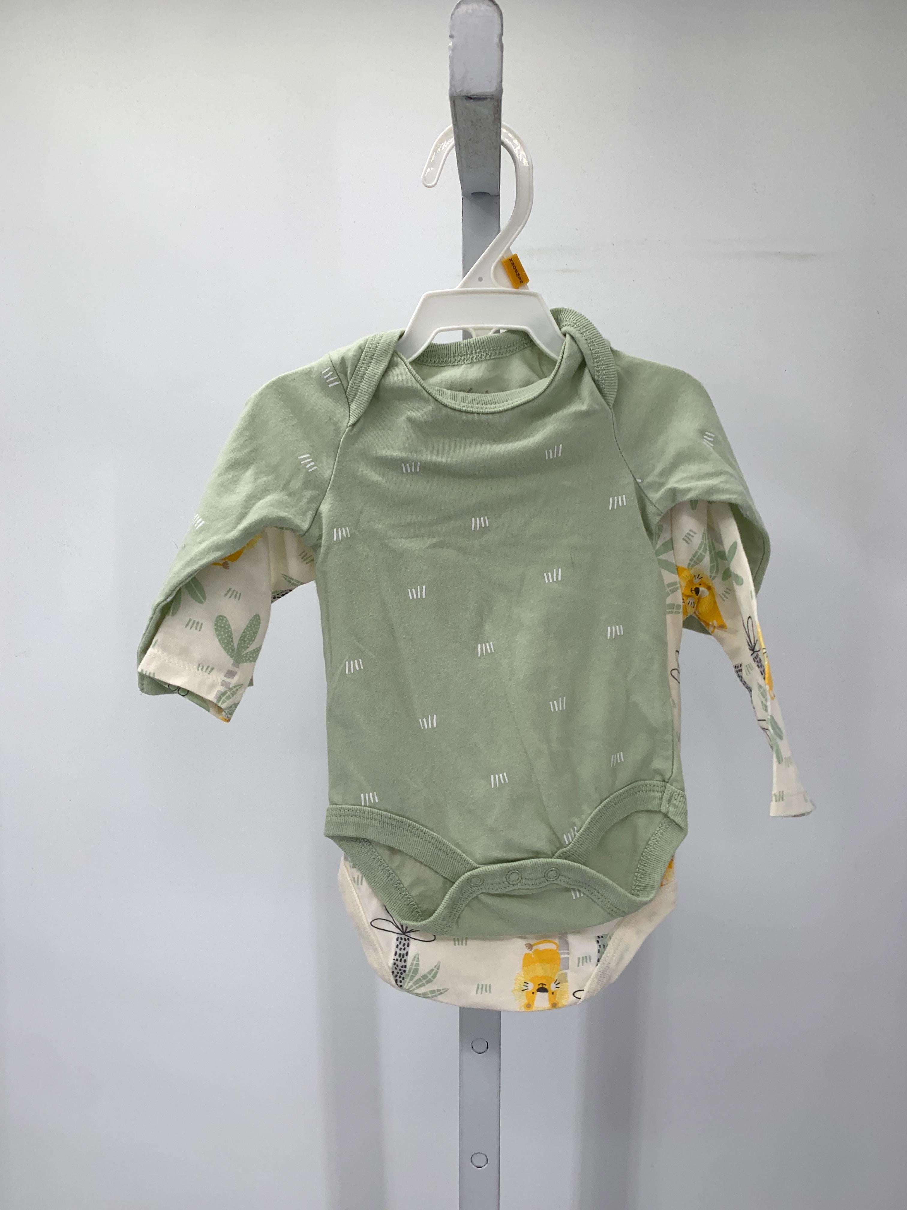 TWO LONG SLV BODY SUIT GREEN AND LIONS