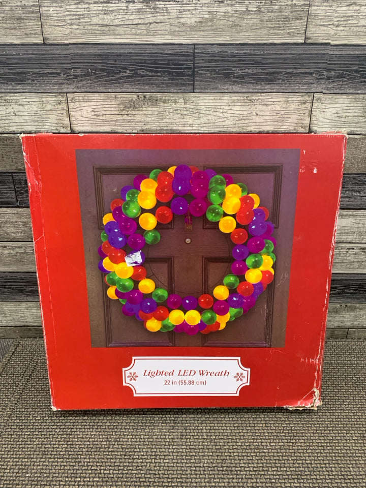 NIB LIGHTED LED WREATH.