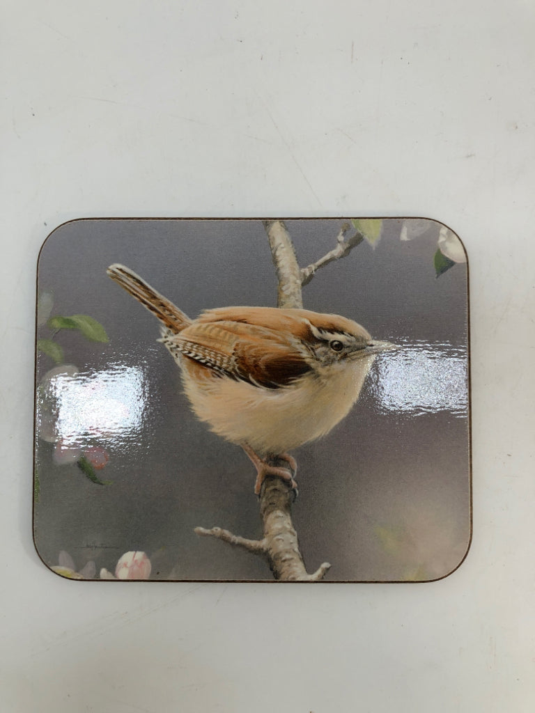 6 JASON BIRD COASTERS IN BOX.