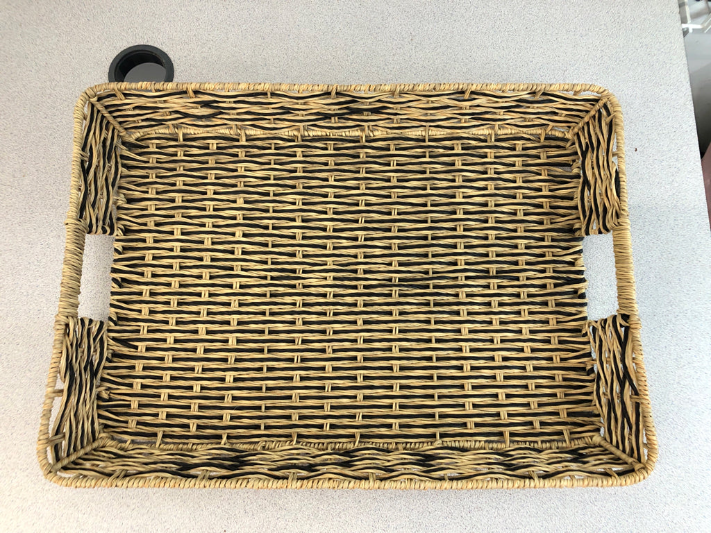 BLACK & CREAM WOVEN TRAY.