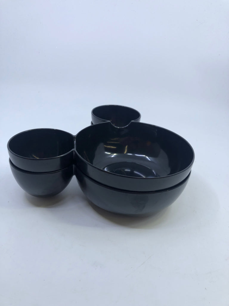 2 BLACK MICKEY MELAMINE SERVERS.