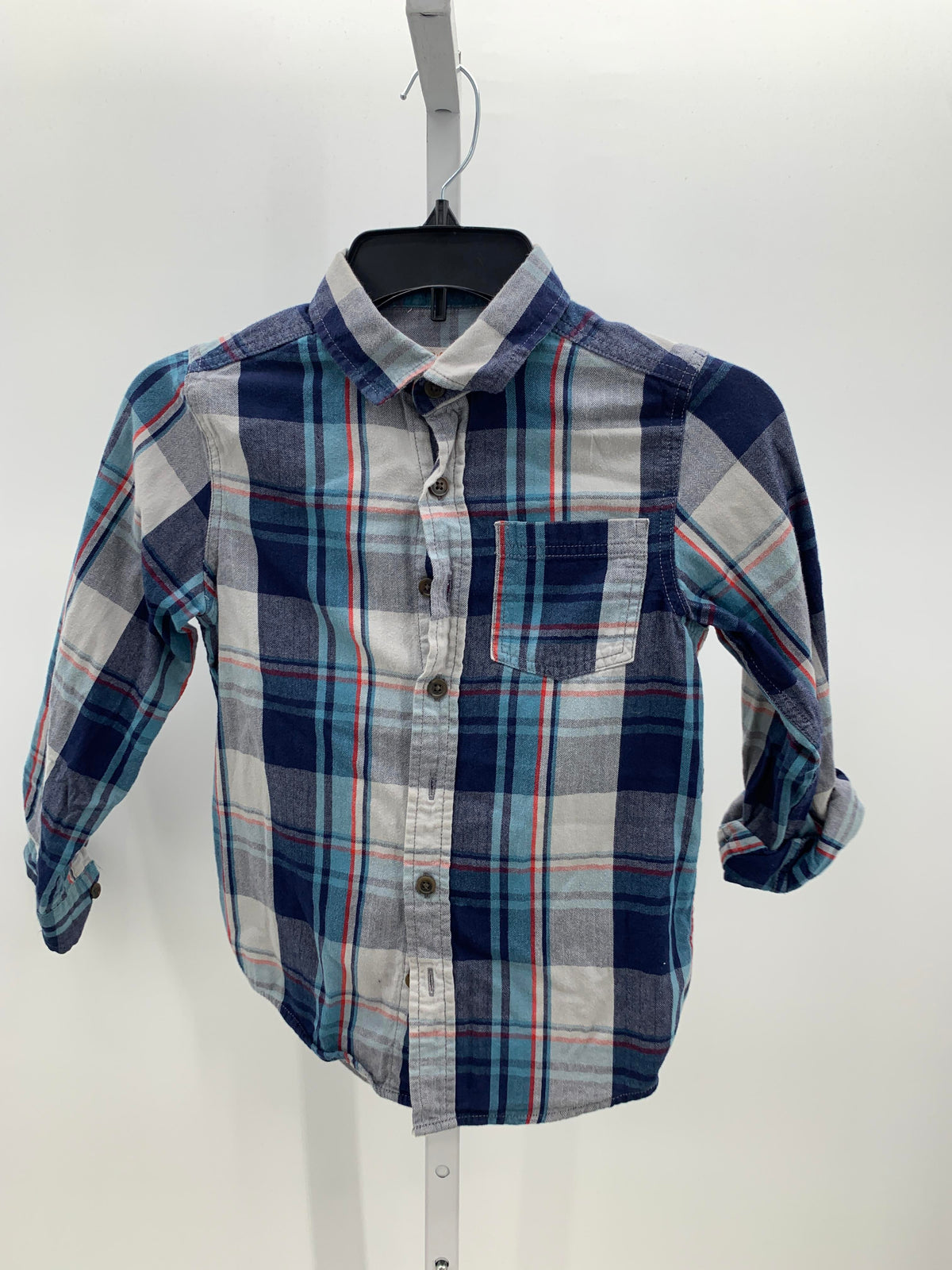 PLAID BTN DOWN