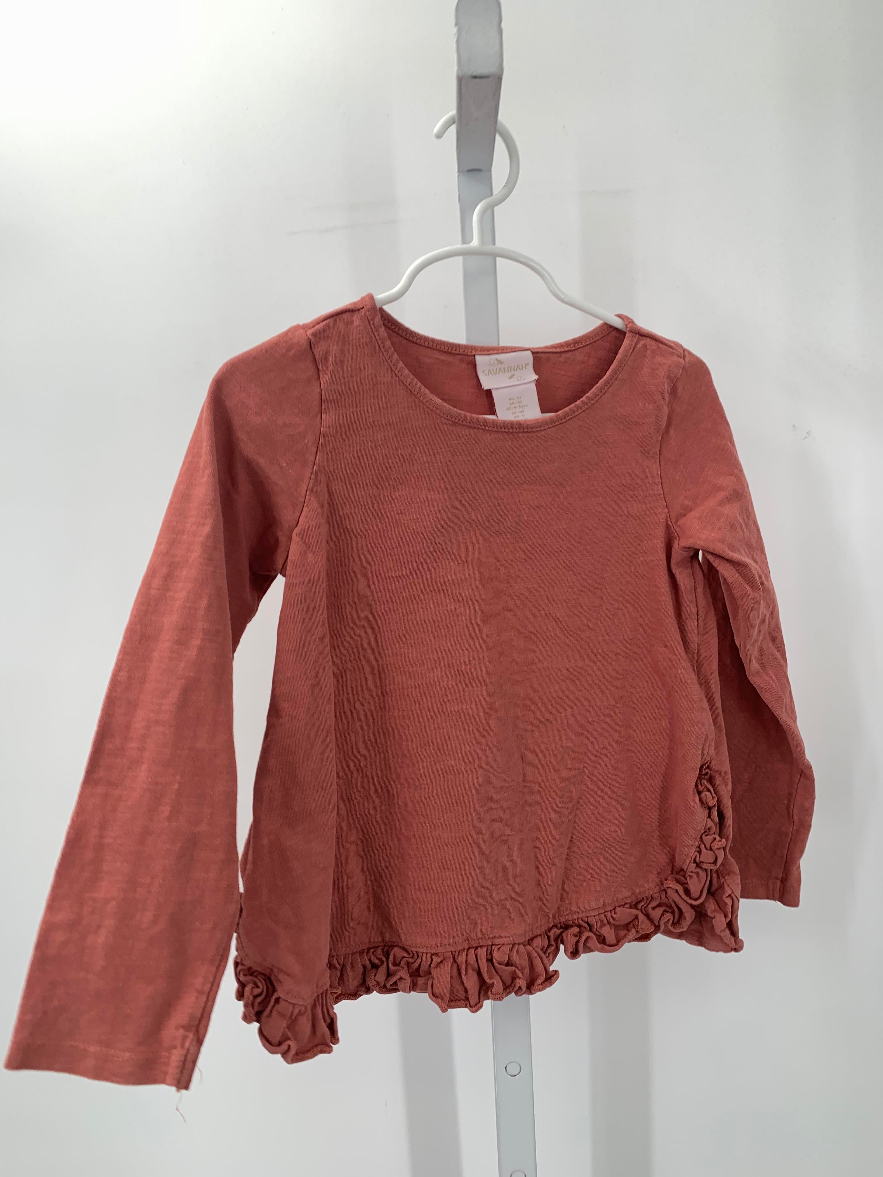 Savannah Size 5T Girls Long Sleeve Shirt