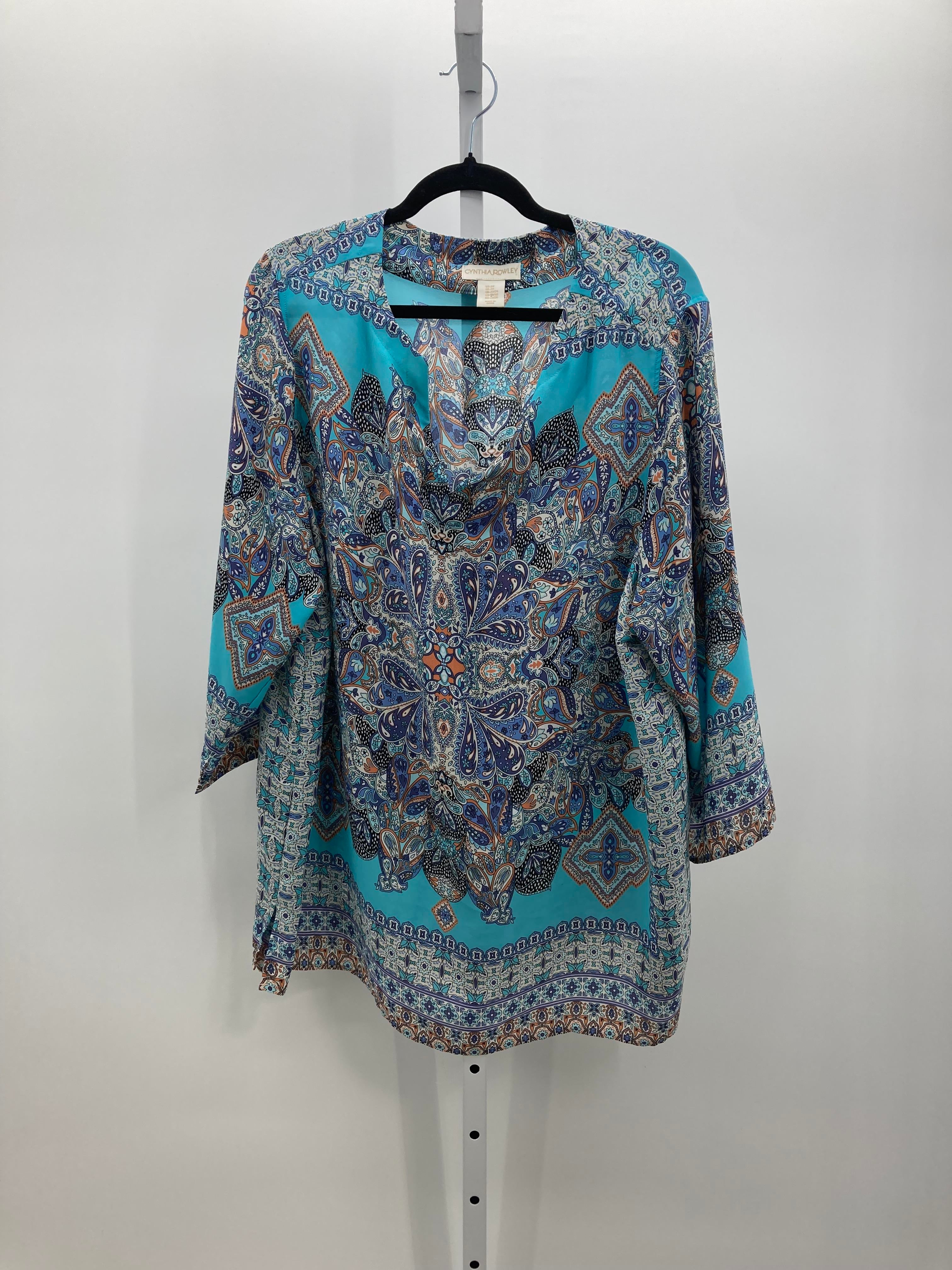Cynthia Rowley Size 2X Womens 3/4 Sleeve Shirt