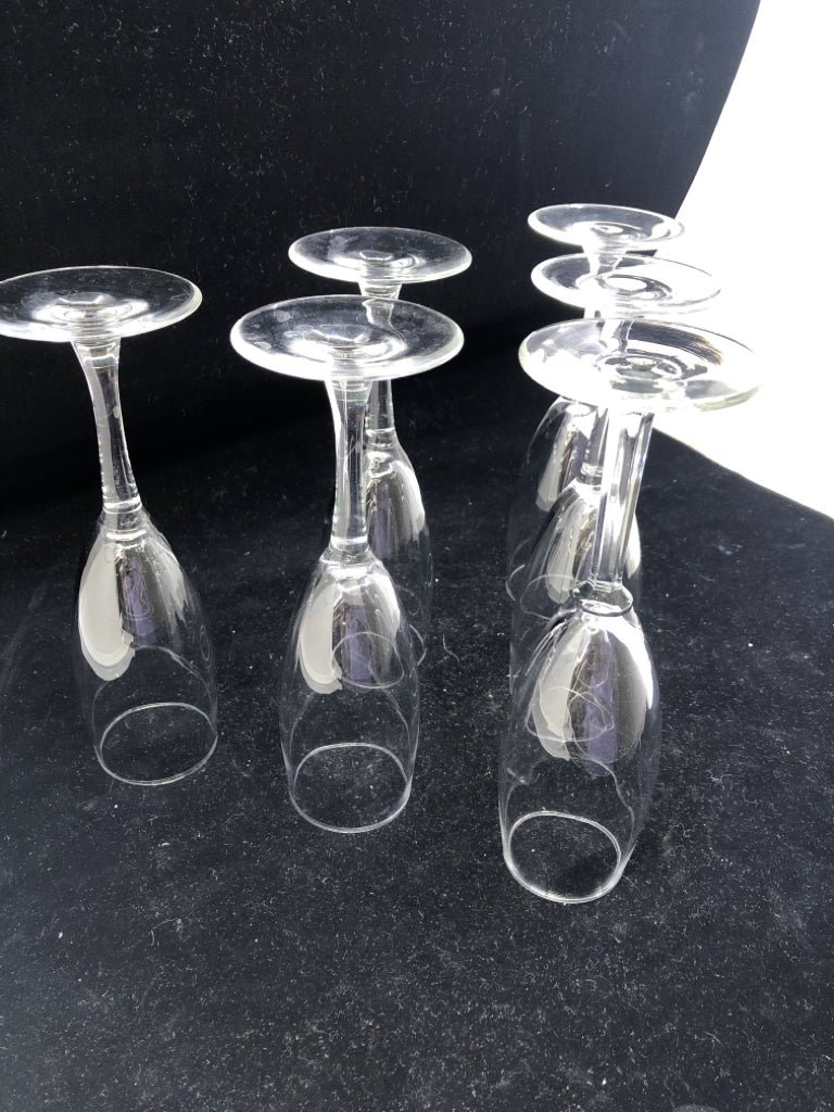 6 SKINNY STEM CHAMPAGNE FLUTES.