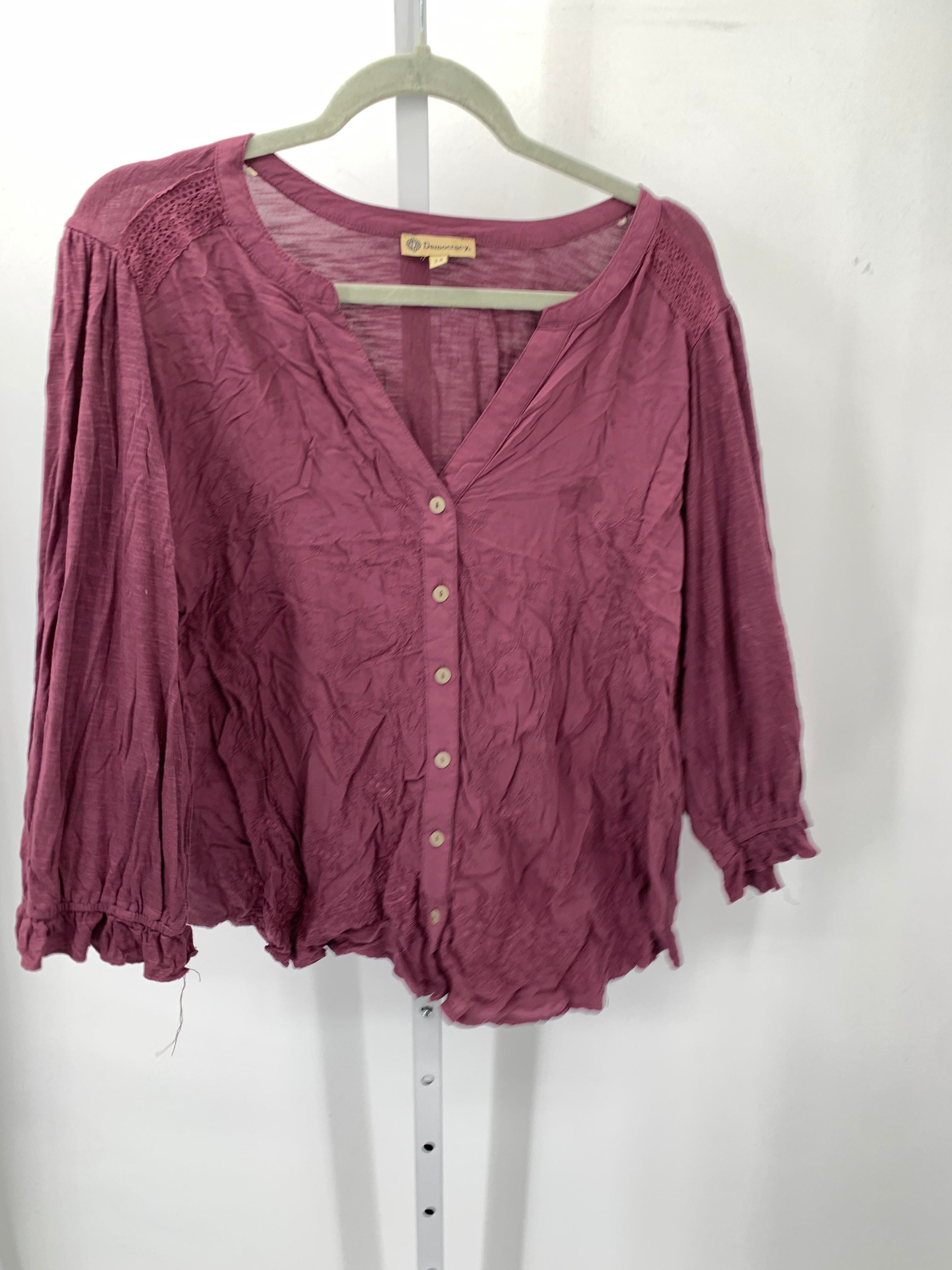Democracy Size 1X Womens 3/4 Sleeve Shirt