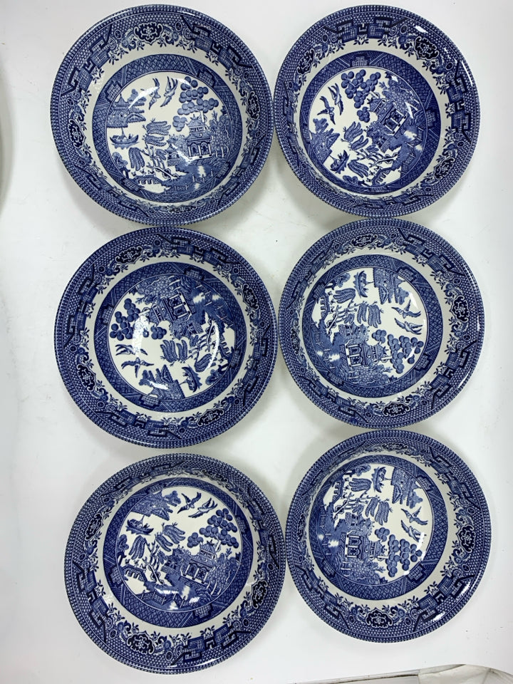 30PC CHURCHILL BLUE WILLOW SET SERV FOR 6.