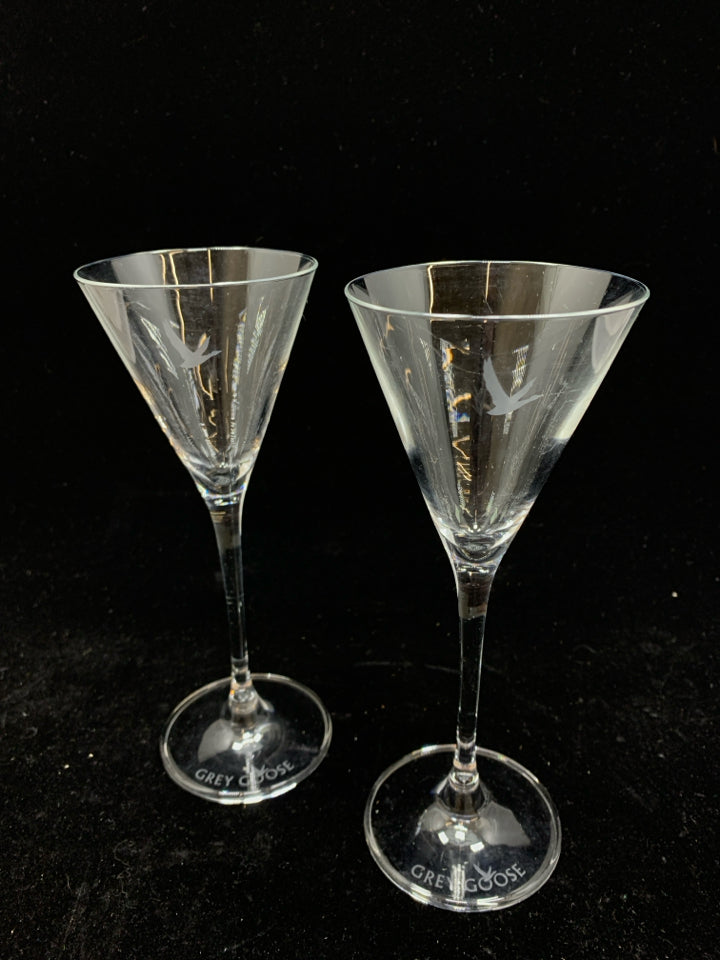 2 GREY GOOSE GLASSES.