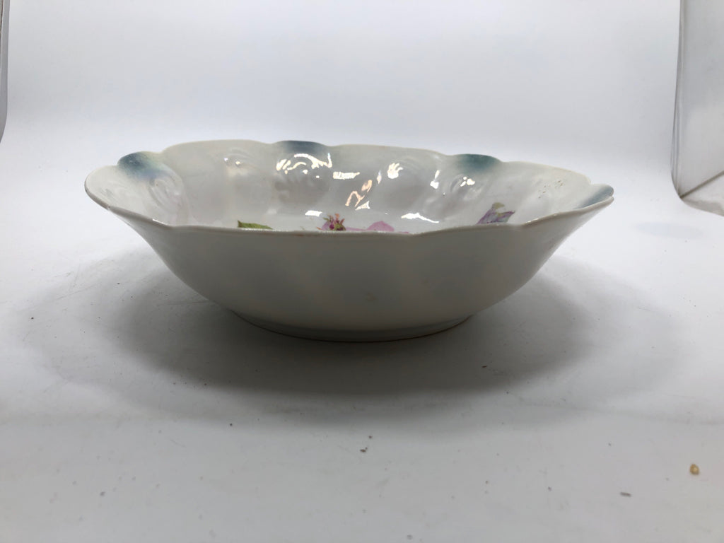 VTG PORCELAIN DECORATIVE FLORAL BOWL- GERMANY.