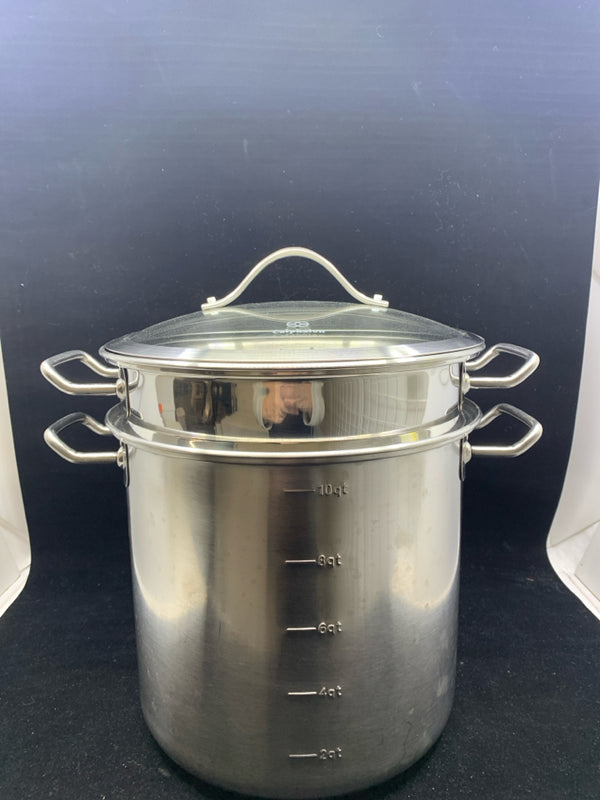 3 PC STEAMER/STOCK POT W/ LID.