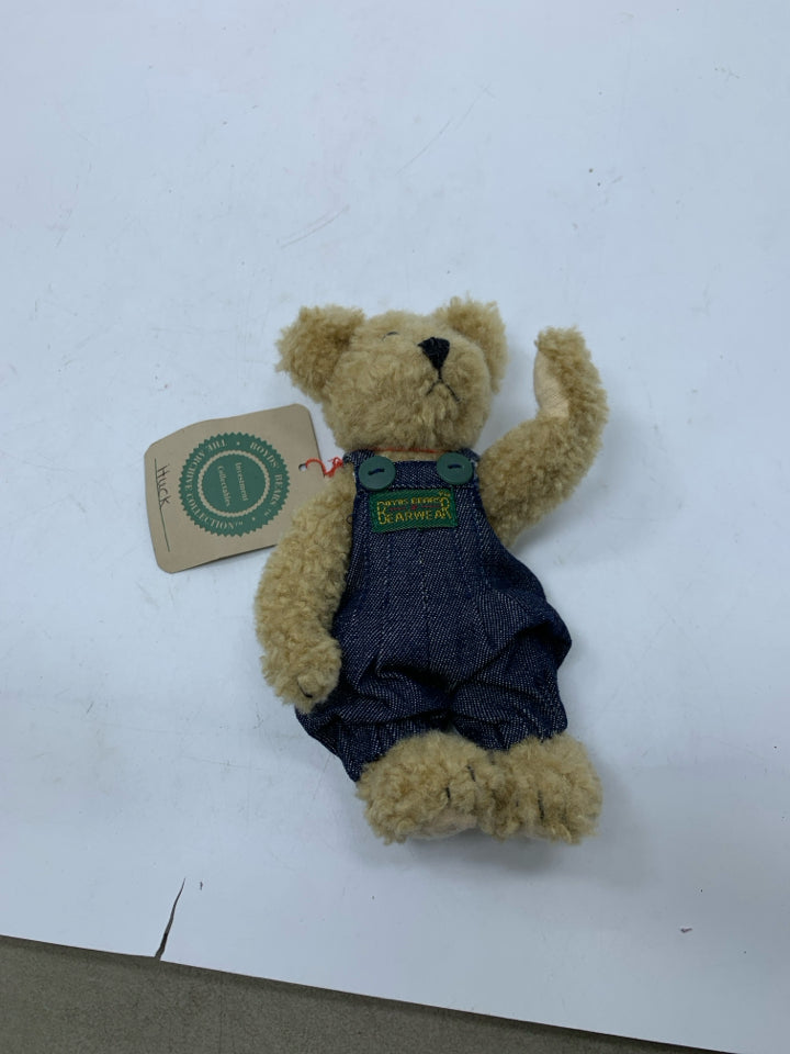 SMALL LIGHT BROWN BEAR W/ OVERALLS BOYDS BEAR.