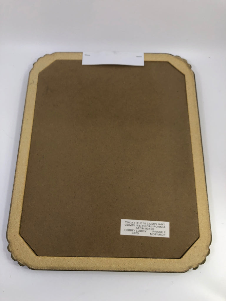 BASEBALL COW IN ORNATE FRAME.