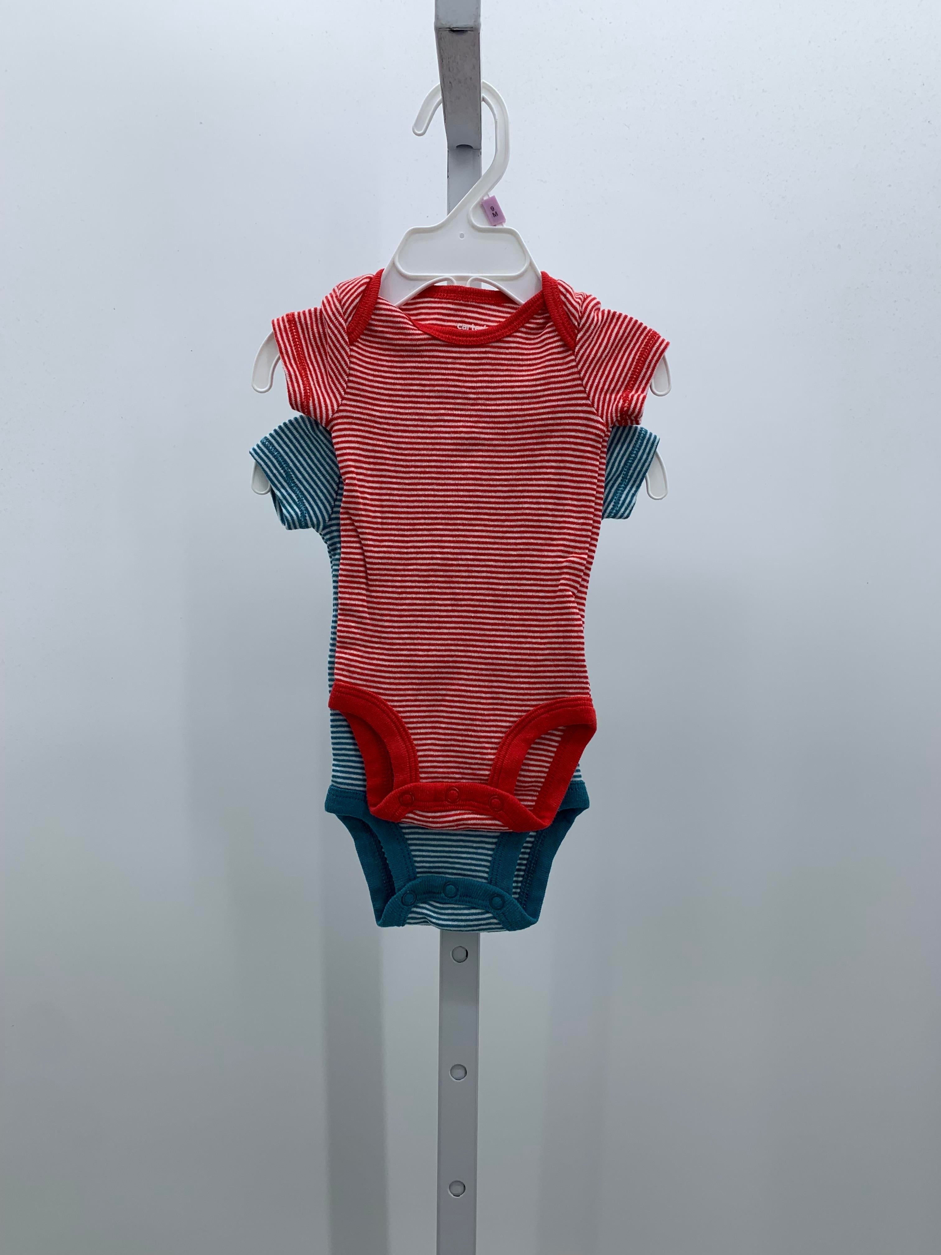 TWO STRIPE SHORT SLV BODY SUIT RED/BLUE