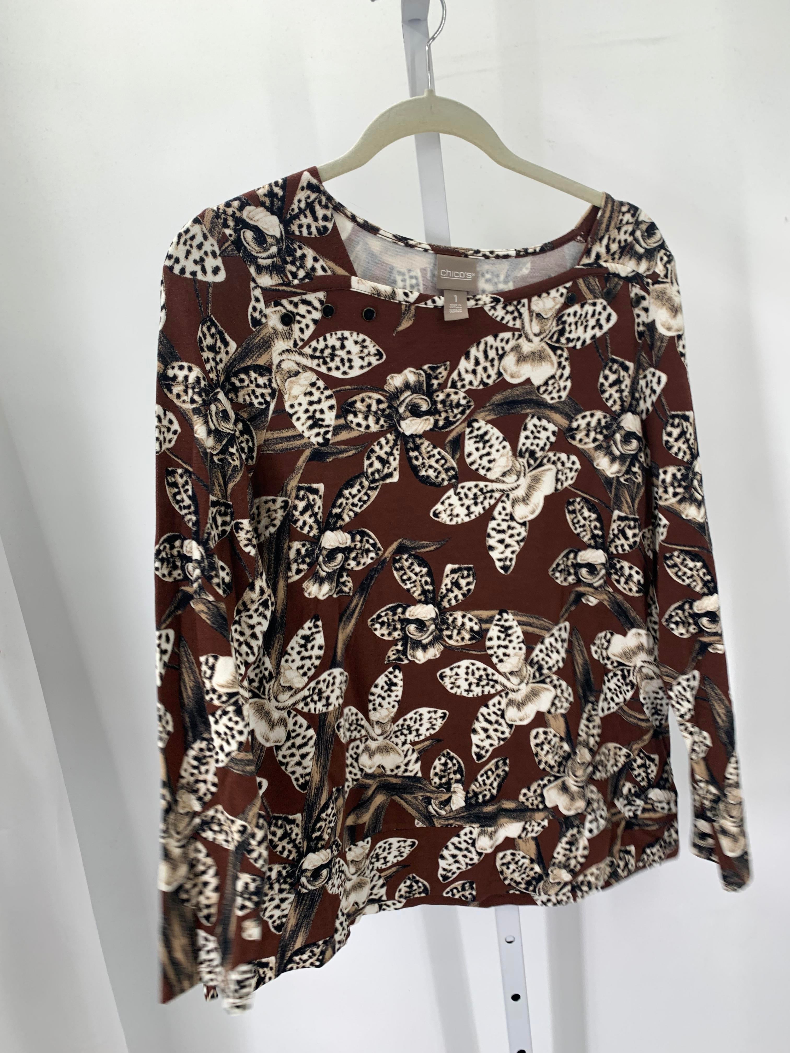 Chico's Size Small Misses Long Sleeve Shirt