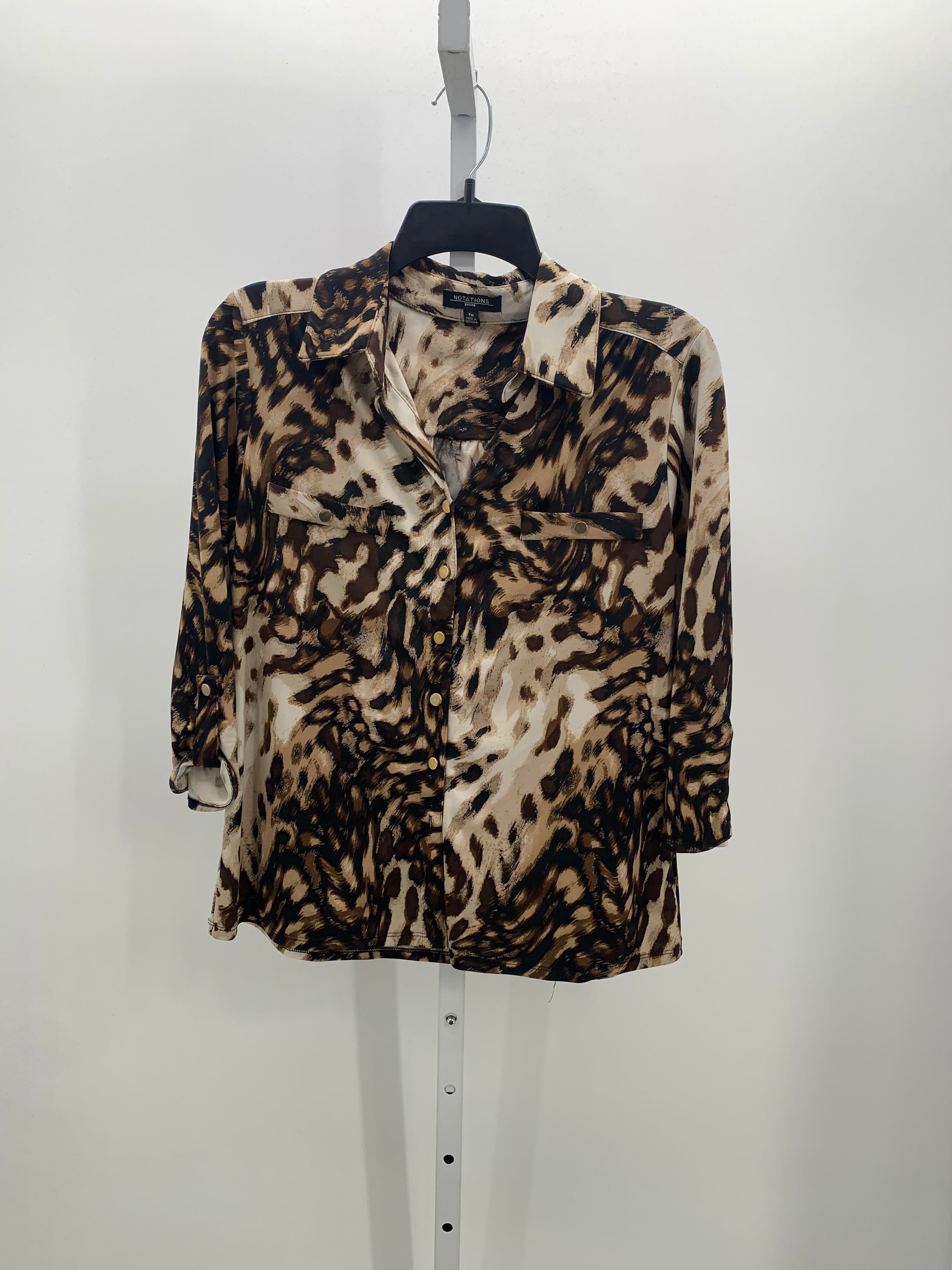 Notations Size Medium Petite Petite 3/4 Sleeve Shirt